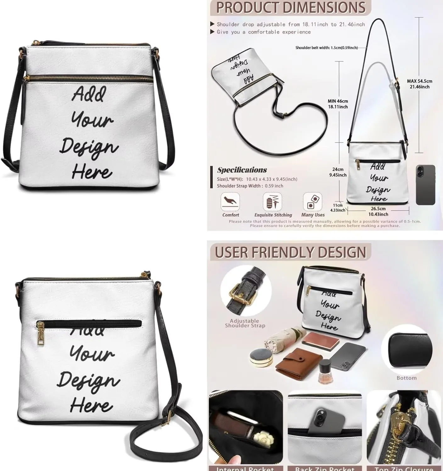 GIFTPUZZ Purse and Wallet Set for Women Ladies Hobo Bag Crossbody Bags Leather Shoulder Bag Valentine's Day Gifts
