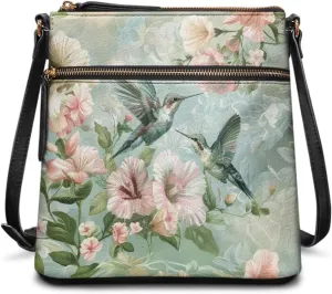 GIFTPUZZ Soft Leather Crossbody Purse with Zipper Pockets and Adjustable Shoulder Strap for Work Travel Shopping