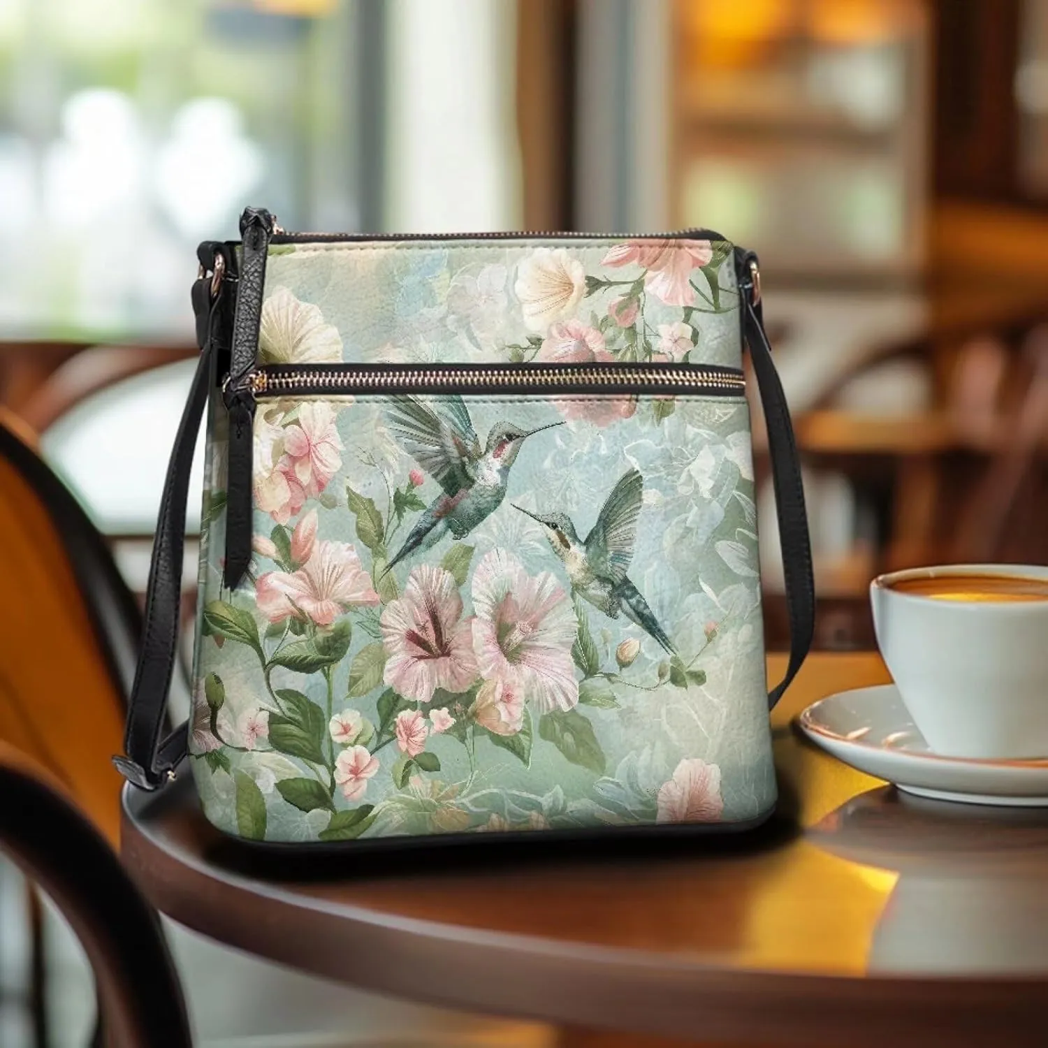 GIFTPUZZ Soft Leather Crossbody Purse with Zipper Pockets and Adjustable Shoulder Strap for Work Travel Shopping