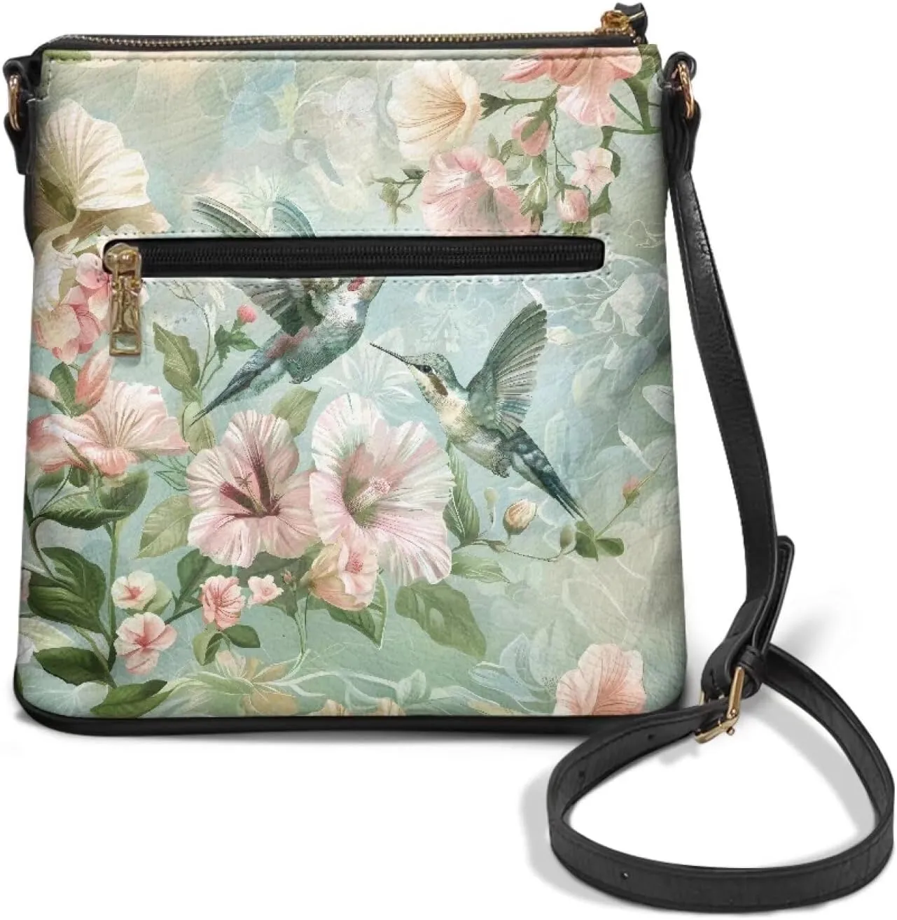GIFTPUZZ Soft Leather Crossbody Purse with Zipper Pockets and Adjustable Shoulder Strap for Work Travel Shopping
