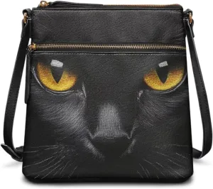GIFTPUZZ Women's Leather Shoulder Bag Large Crossbody Bag with Long Adjustable Strap for Laides Zipper Handbag
