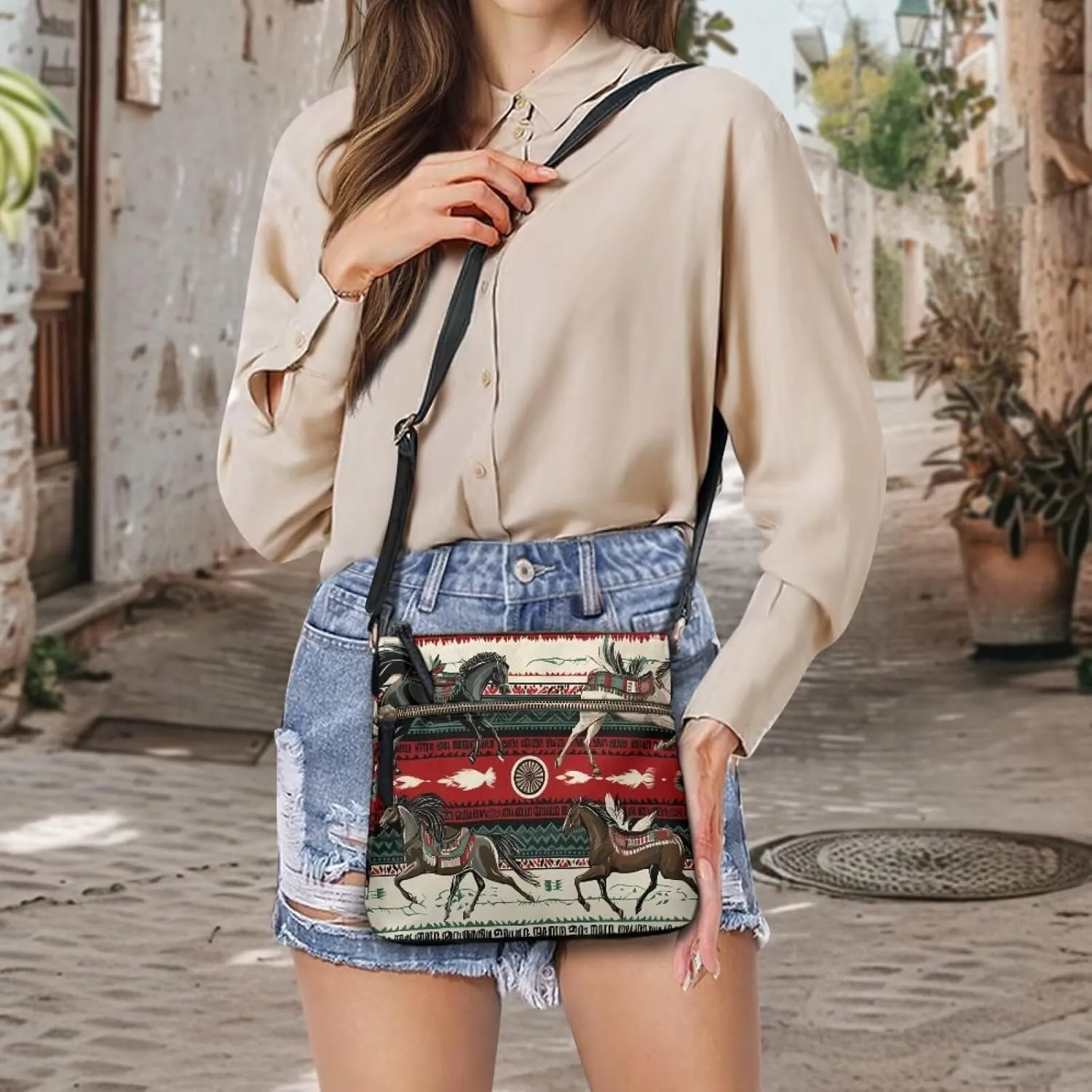 GIFTPUZZ Women's Leather Shoulder Bag Large Crossbody Bag with Long Adjustable Strap for Laides Zipper Handbag