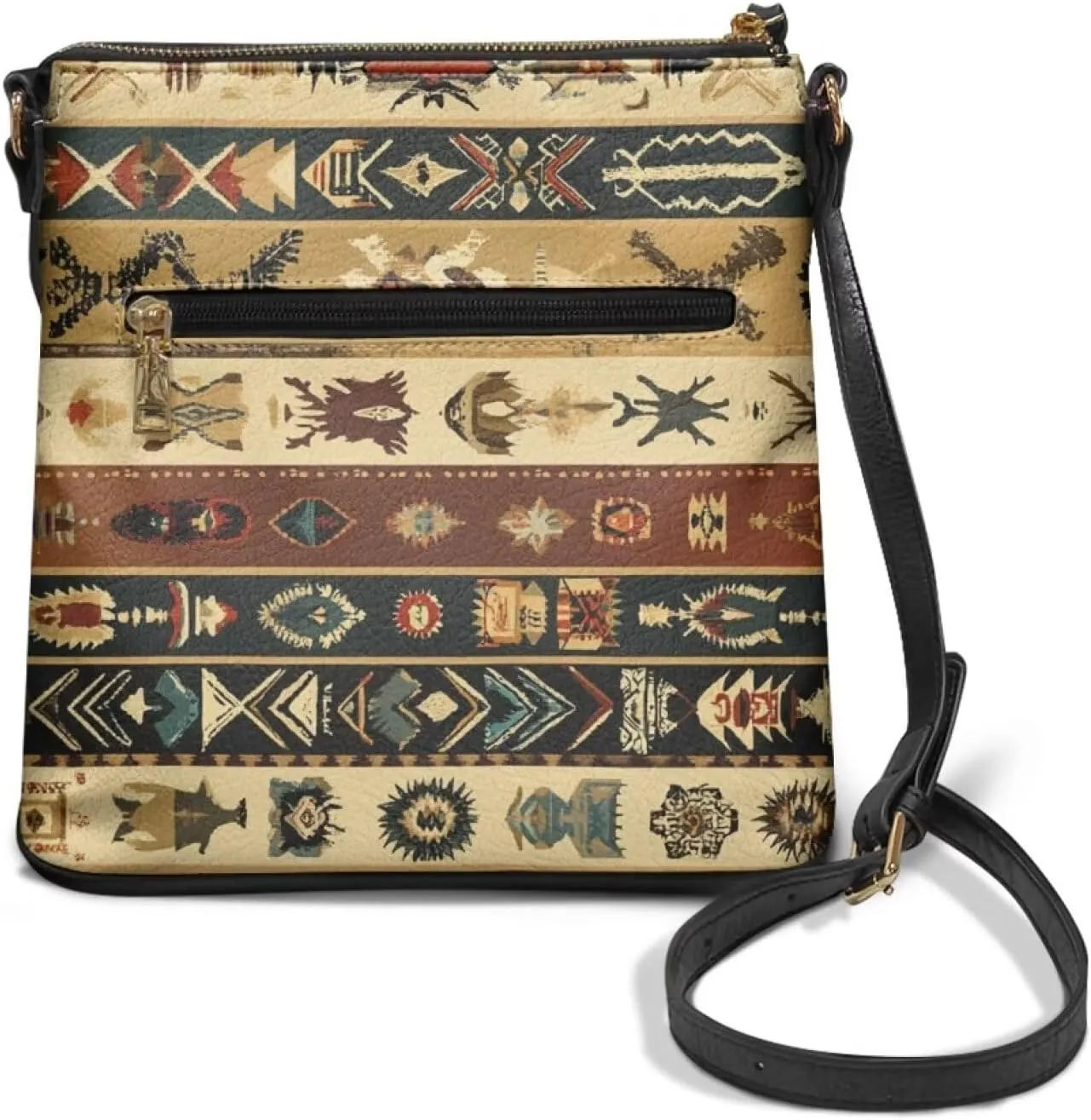 GIFTPUZZ Women's Leather Shoulder Bag Large Crossbody Bag with Long Adjustable Strap for Laides Zipper Handbag