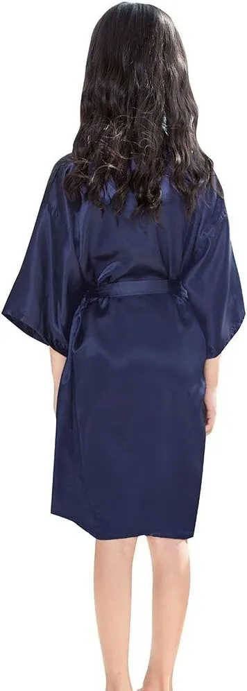 Girls Floral Silk Kimono obe Wedding Flower Girl obes Dressing Gown Bathobes Housecoat