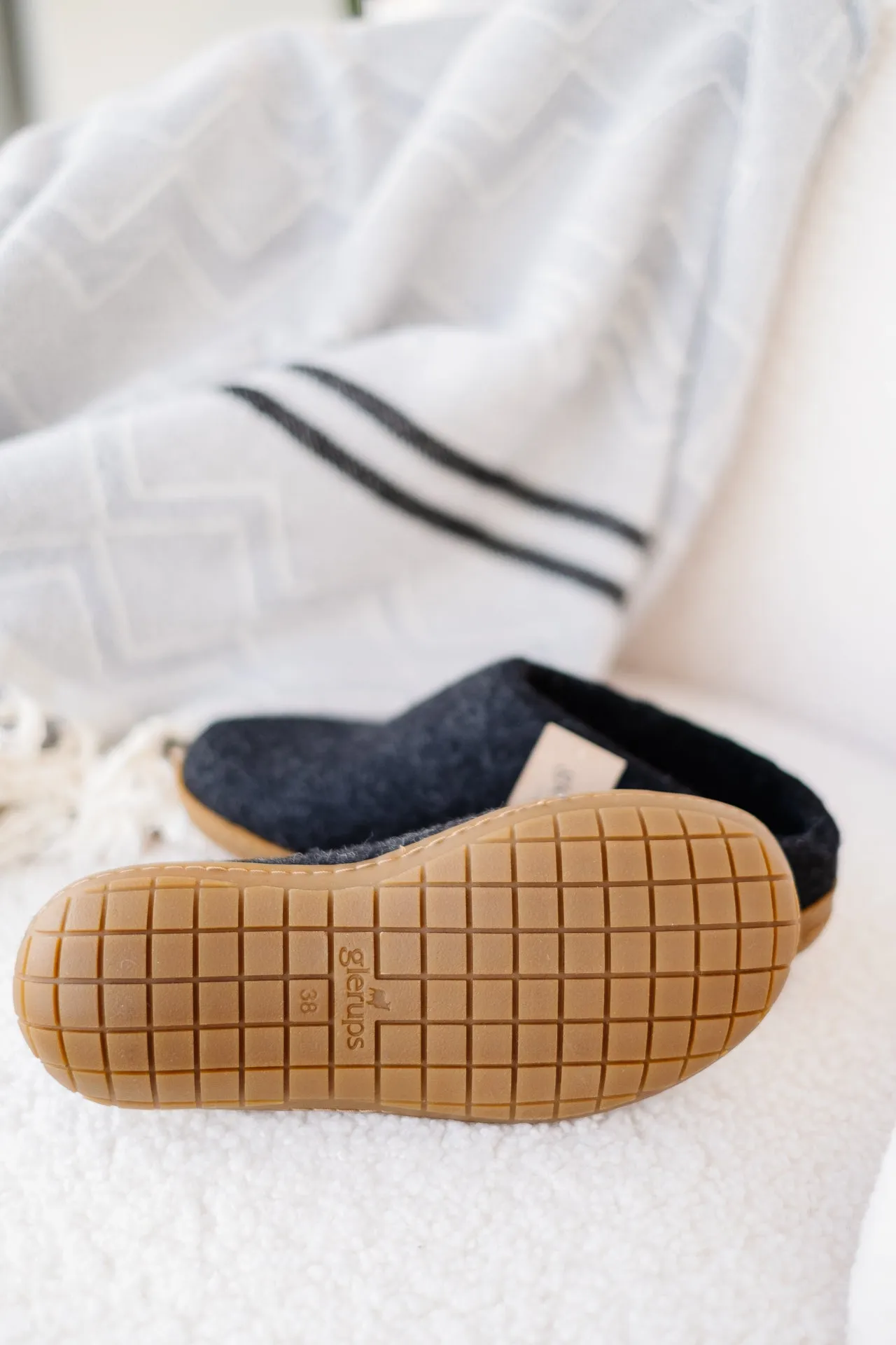Glerups Charcoal Slip-On with Rubber Bottom