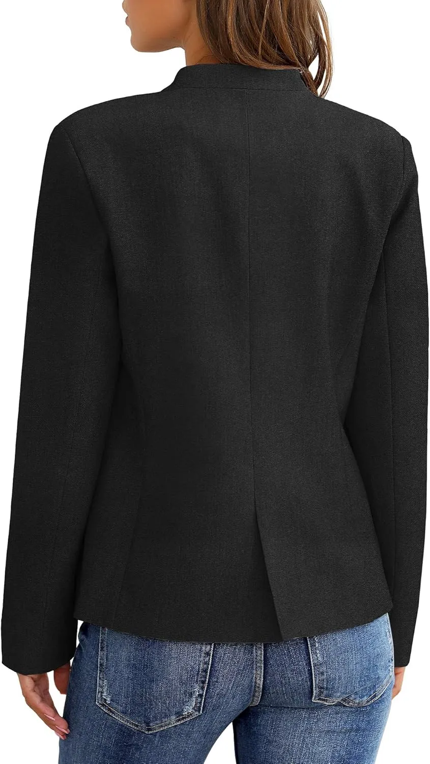 GRAPENT Women's Business Casual Pockets Work Office Blazer Back Slit Jacket Suit