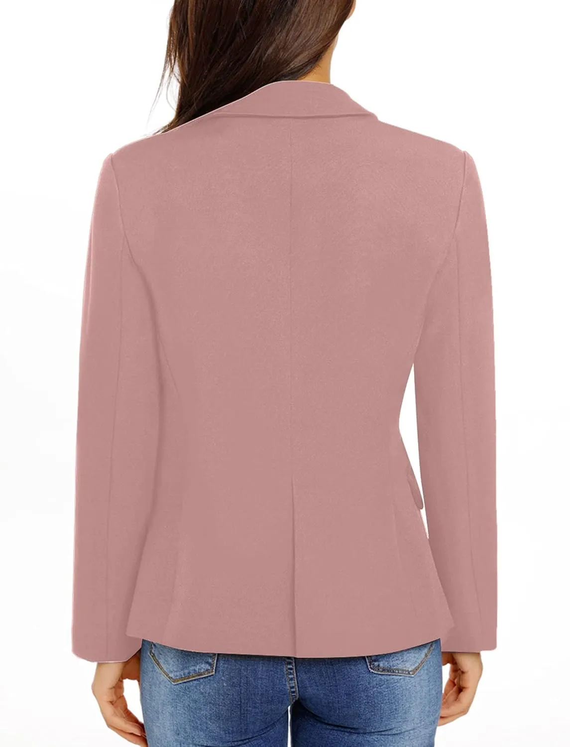 GRAPENT Women's Business Casual Pockets Work Office Blazer Back Slit Jacket Suit