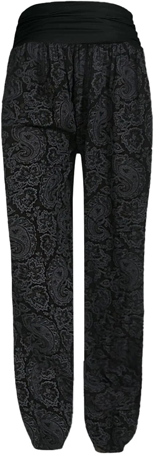 Harem Pants Women Hippie High Waist Boho Petite Length Pants 2024 Plus Size Causal Yoga Flowy Lounge Pajama Joggers