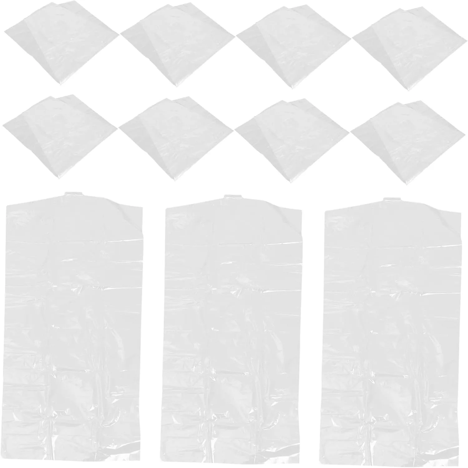 Healifty 30Pcs Transparent Clothes Dust Bags for Storage Clear Garment Covers for Dresses Suits Coats and Lightweight Closet Organization for Travel and Dry