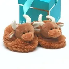 Highland Coo Baby Slippers - Brown