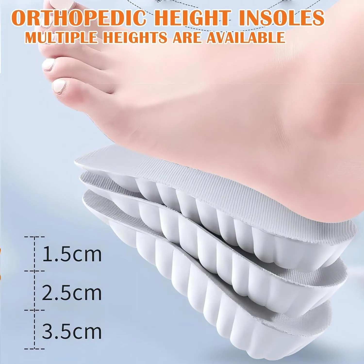 Highpads 2.0 - Brandone Orthopedic Highpads, Orthopedic Highpads 2.0, Brandone Height Insoles, Orthopedic Highpads 3.0 (Black, 0.98in/2.5cm 1.37in/3.5cm)