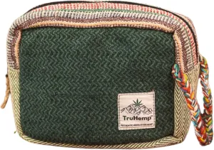 Himalayan Hemp Toiletry Kit  Natural Hemp Travel Pouch with Spacious Storage, Dual Zipper Compartments, Soft Cotton Lining