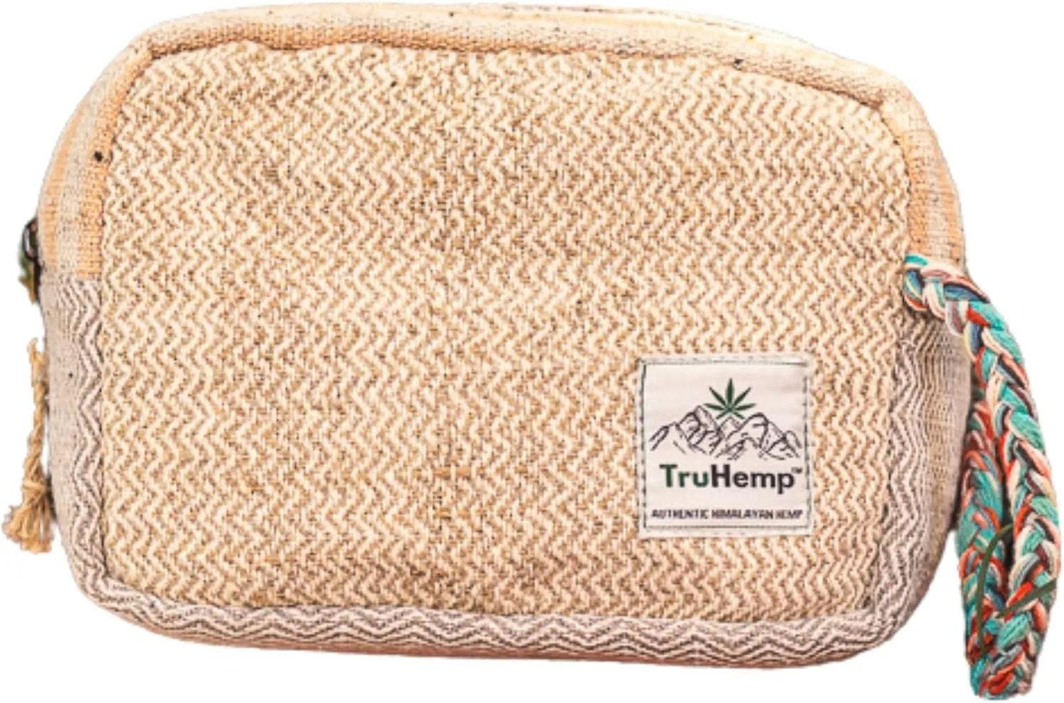Himalayan Hemp Toiletry Kit  Natural Hemp Travel Pouch with Spacious Storage, Dual Zipper Compartments, Soft Cotton Lining