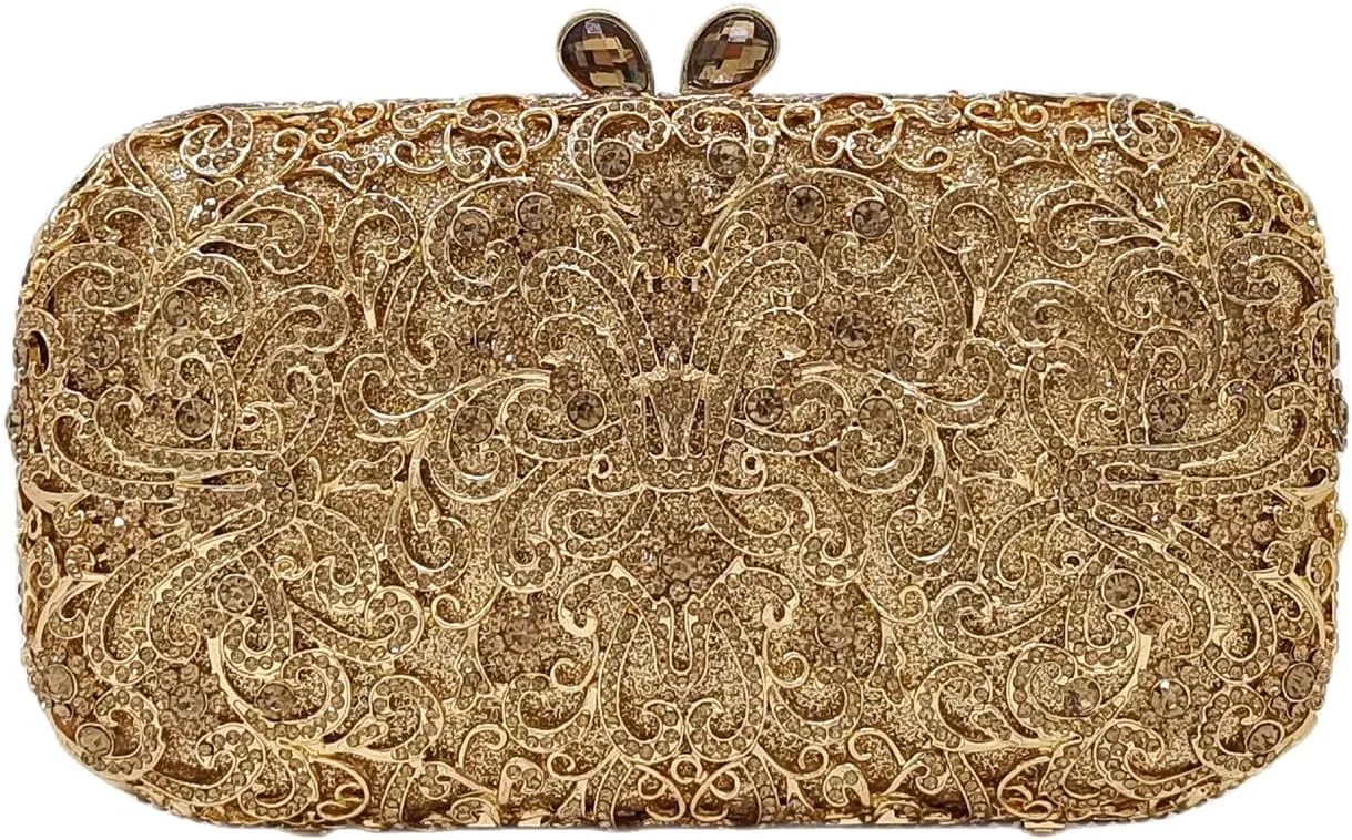 HUANG ZHUANG Luxury Crystal Clutch Women Glitter Rhinestone Evening Bag for Party Purse Wedding Handbag