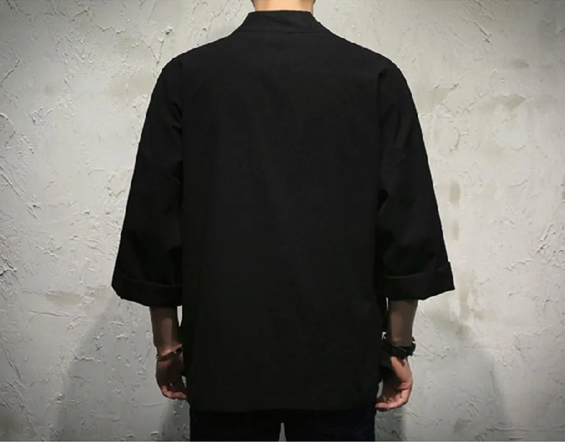 HZCX FASHION Men's Cotton Blends Linen Open Front Cardigan Kimono Jackets