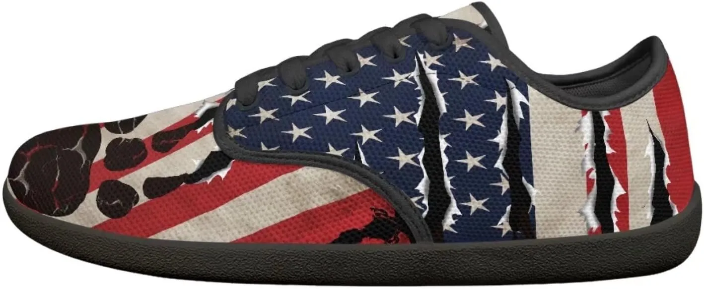Jeiento American Flag Hike Barefoot Shoes with Wide Toe Box for Men Patriots, Non-Slip