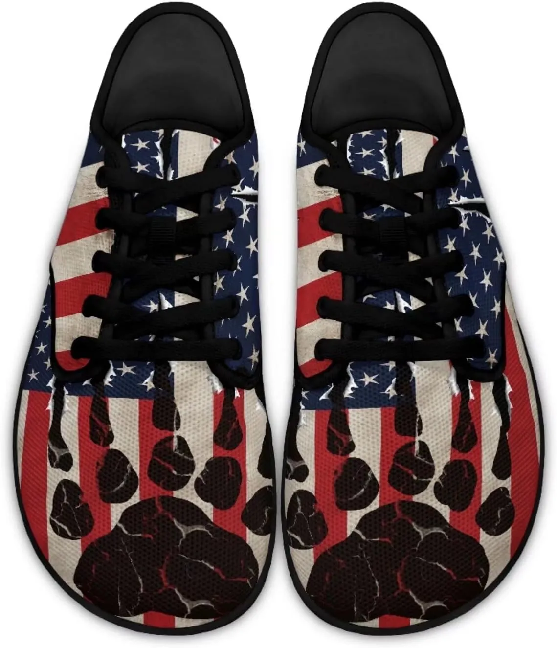 Jeiento American Flag Hike Barefoot Shoes with Wide Toe Box for Men Patriots, Non-Slip