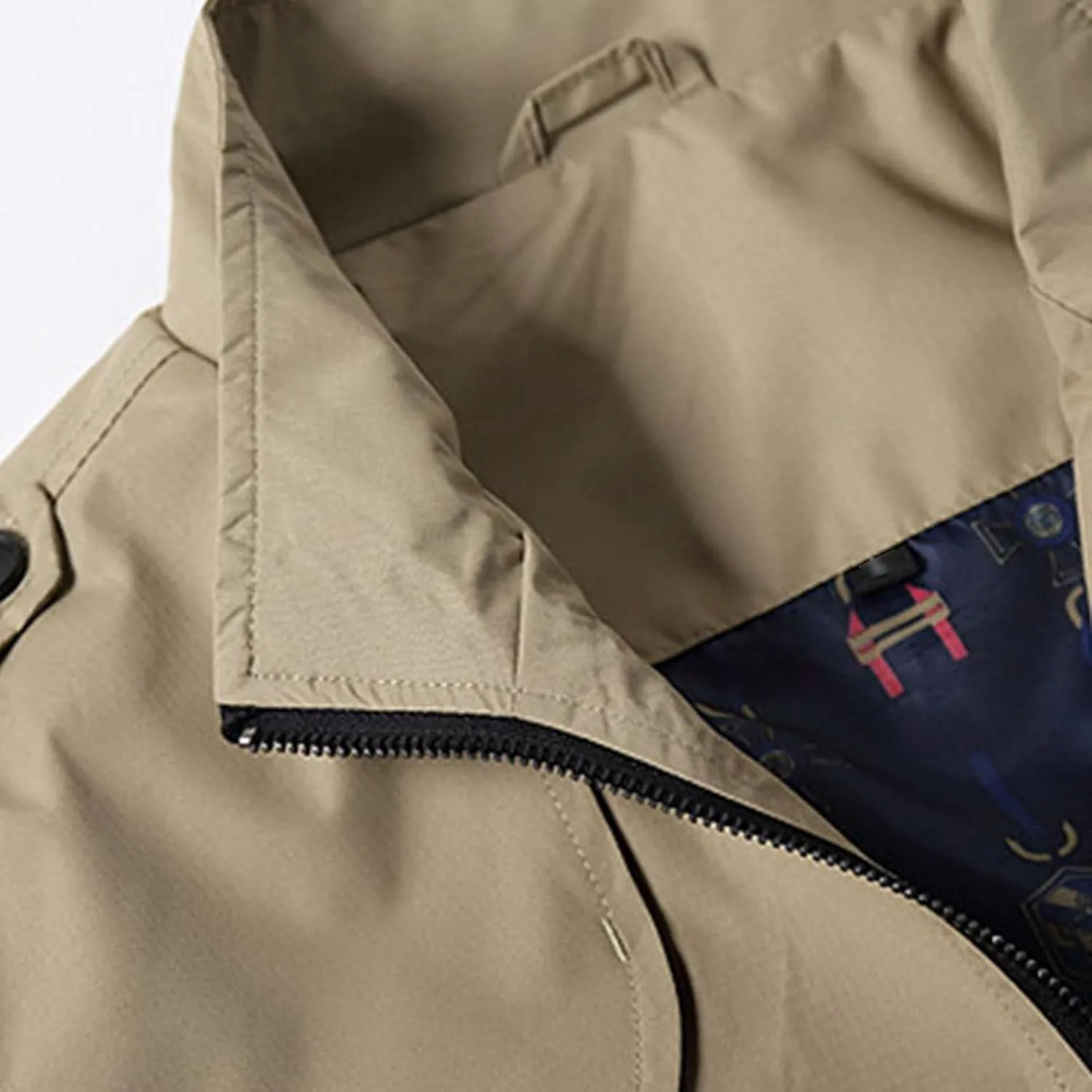 JEsilunmaMY Men's Stand Collar Casual Military Jackets Full Zip Slim Cotton Bomber Jacket Solid Color Lightweight Windbreaker