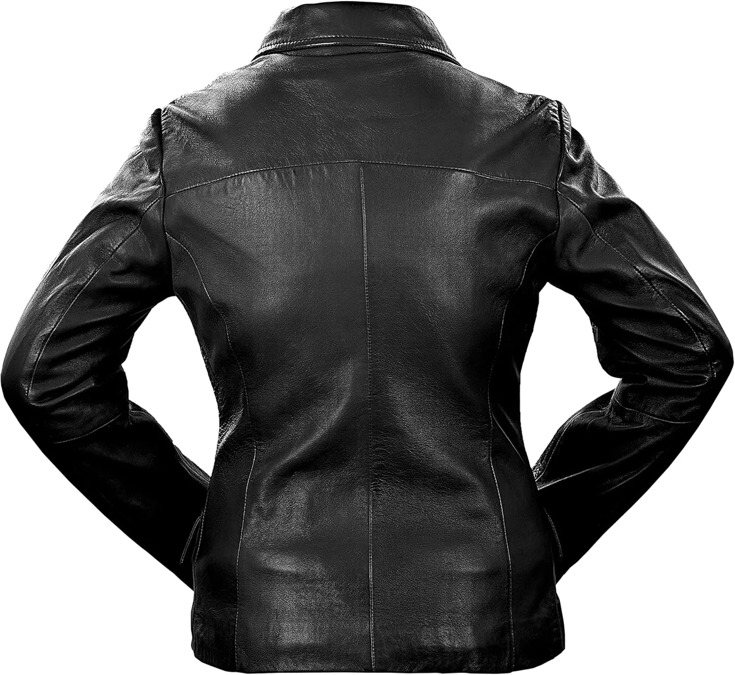 Jild Tailored Stitched Lambskin Leather Jacket Women - Coat Design Lapel Collar Belted Style Motorcycle Jacket Women