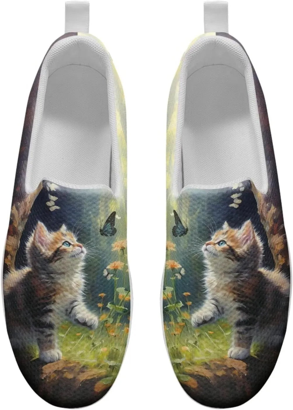 JoyLamoria Animal Print Womens Shoes Work Casual Fashion Tennis Soft Workout Cushion Comfort Knit Upper Running Orthopedic