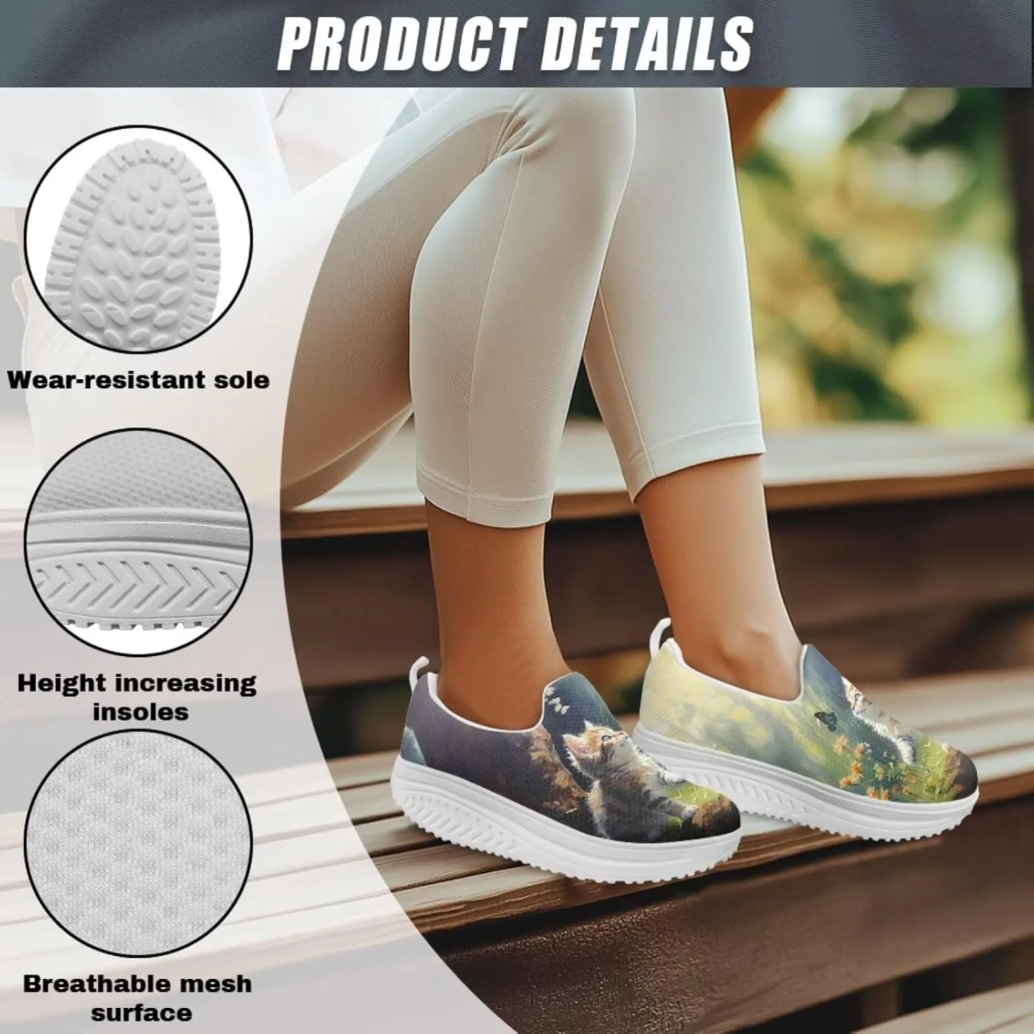 JoyLamoria Animal Print Womens Shoes Work Casual Fashion Tennis Soft Workout Cushion Comfort Knit Upper Running Orthopedic