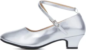 JUODVMP Closed Toe Low Heel Latin Dance Shoes Ankle Strap Ballroom Dance Shoes Character Heels Dancing Pump,DYPUHRD