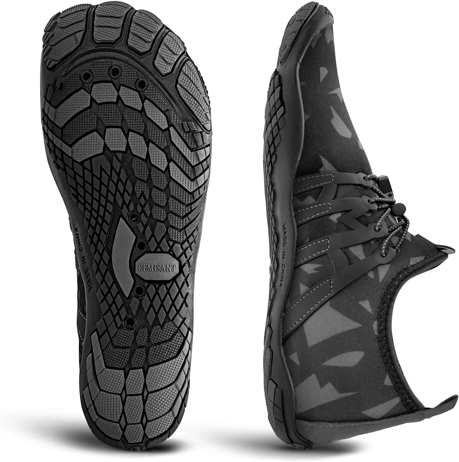 KEMISANT Mens Water Shoes, Unisex Barefoot Aqua Shoes for Men Women Beach Swimming Water Sport Shoes