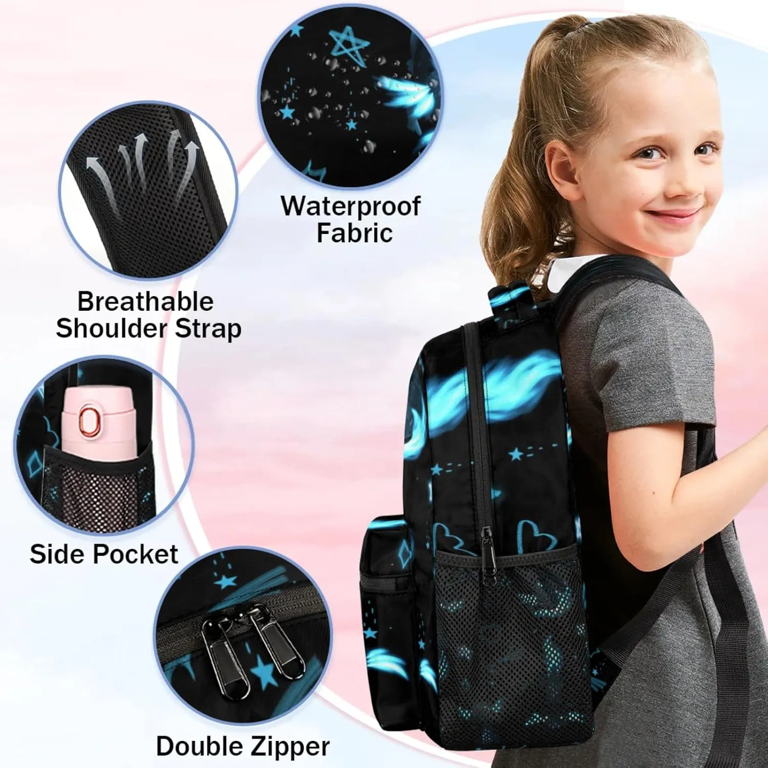 Kids Backpack for Boys - Elementary Middle School Bag Student Bookbag for Girls Teens - Casual Daypack Travel Laptop Backpacks(Axolotl)