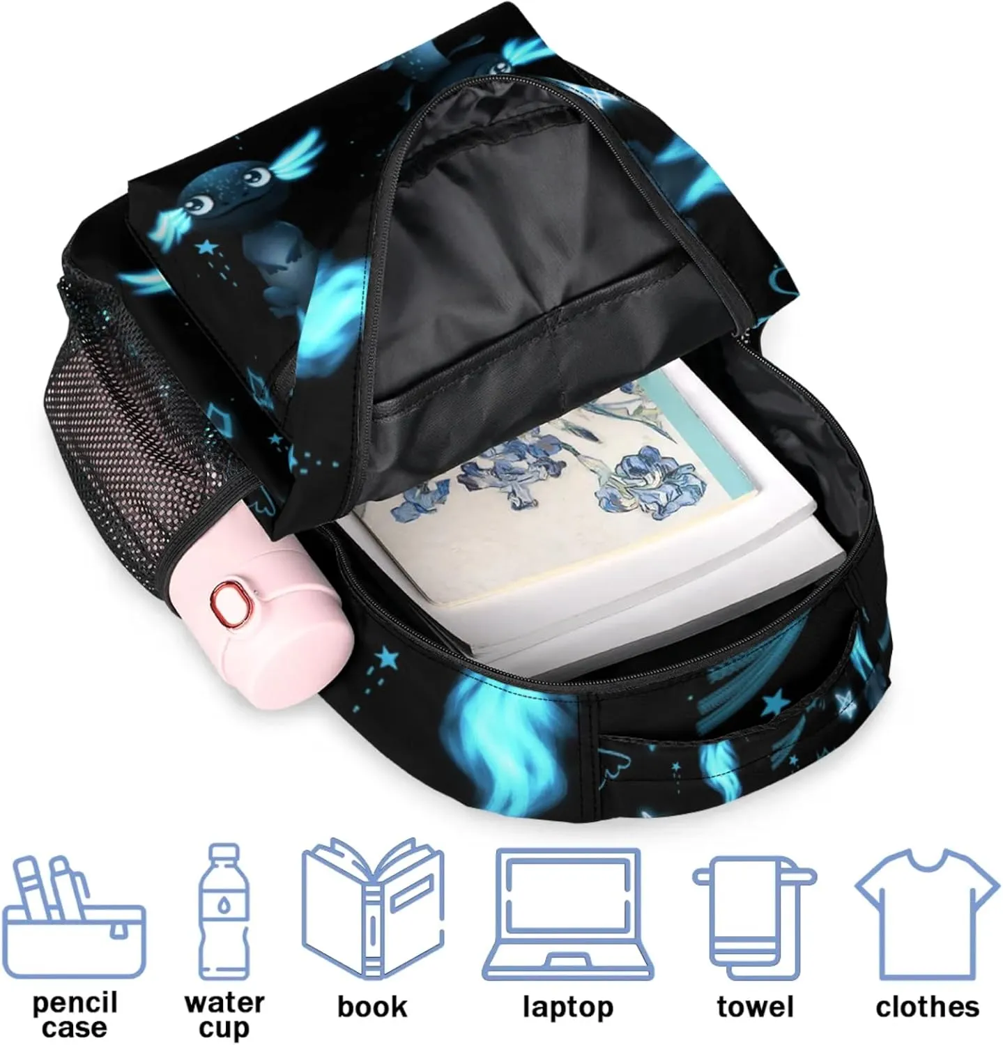 Kids Backpack for Boys - Elementary Middle School Bag Student Bookbag for Girls Teens - Casual Daypack Travel Laptop Backpacks(Axolotl)