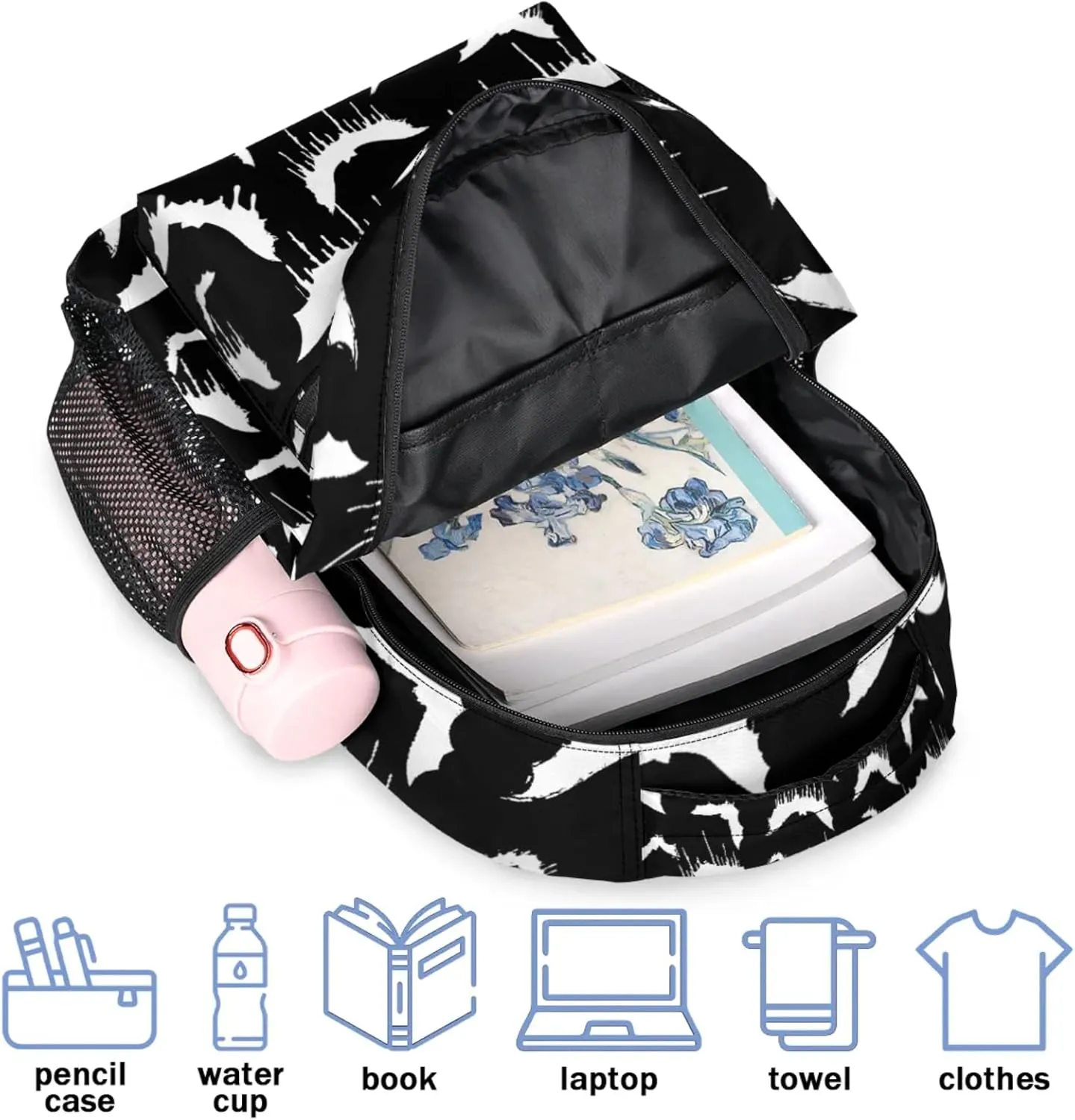 Kids Backpack for Boys - Elementary Middle School Bag Student Bookbag for Girls Teens - Casual Daypack Travel Laptop Backpacks(Bat)