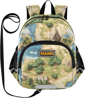 KLL Custom Cute Ears Cute Small Backpacks Leash Boy's Girl's Anti-Lost Personalized Diaper Bag Backpack with Reflective Strip S Boho Game Map
