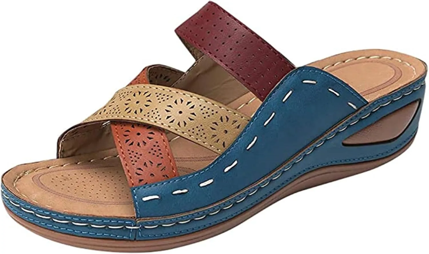 Ladmiple Comfortable Orthopedic Sandals For Women Dressy Summer Arch Support Orthotic Flip Flops Slides for Plantar Fasciitis