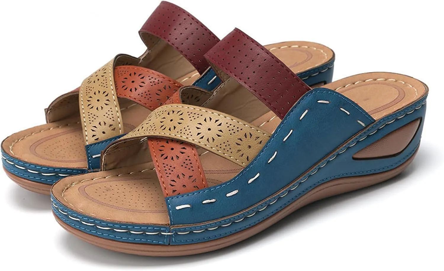 Ladmiple Comfortable Orthopedic Sandals For Women Dressy Summer Arch Support Orthotic Flip Flops Slides for Plantar Fasciitis