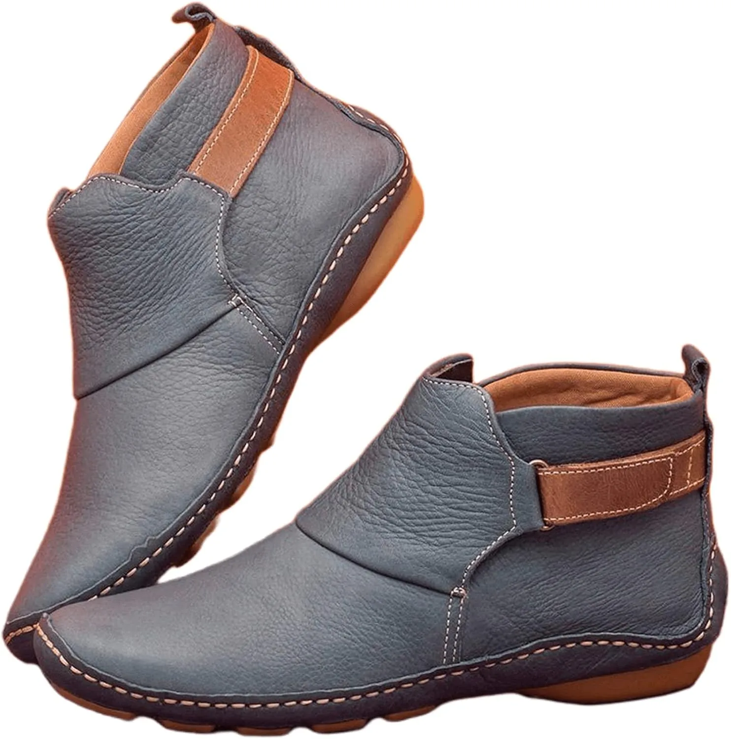 Ladmiple Fall Boots For Women 2024 Wide Calf Cowboy Cowgirl Ankle Boots Western Fashion Combat Short Booties Walking Shoes