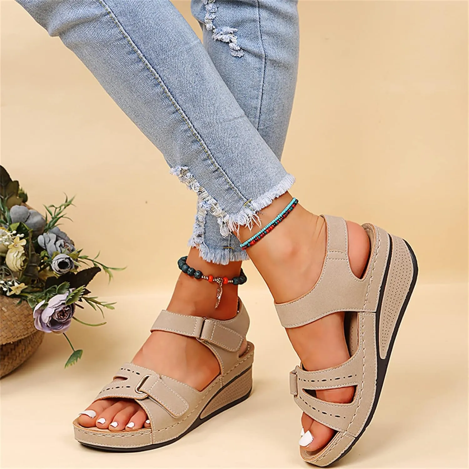 Ladmiple Orthopedic Sandals For Women Arch Support Dressy Comfort Orthotic Walking Sandals Open Toe Summer Flip Flops Slides