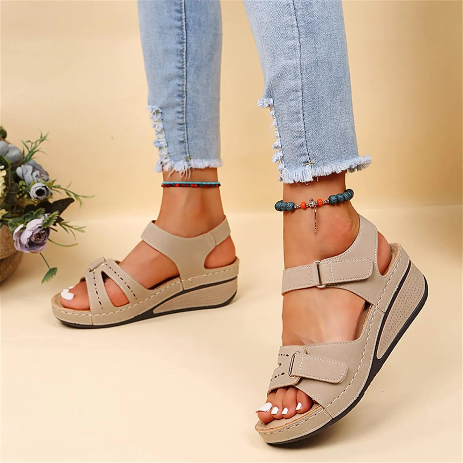 Ladmiple Orthopedic Sandals For Women Arch Support Dressy Comfort Orthotic Walking Sandals Open Toe Summer Flip Flops Slides