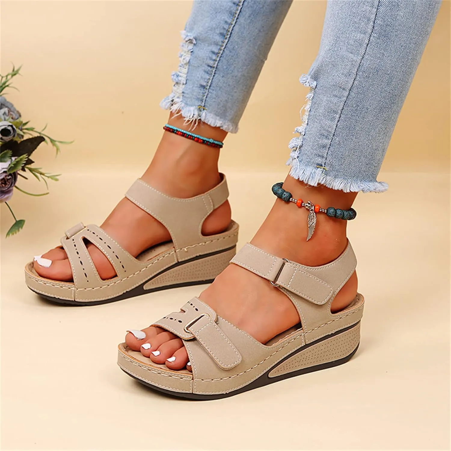 Ladmiple Orthopedic Sandals For Women Arch Support Dressy Comfort Orthotic Walking Sandals Open Toe Summer Flip Flops Slides