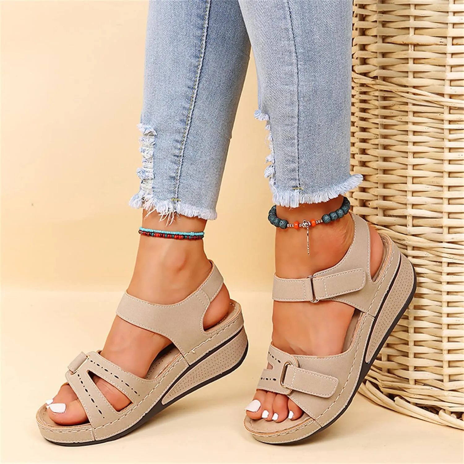 Ladmiple Orthopedic Sandals For Women Arch Support Dressy Comfort Orthotic Walking Sandals Open Toe Summer Flip Flops Slides