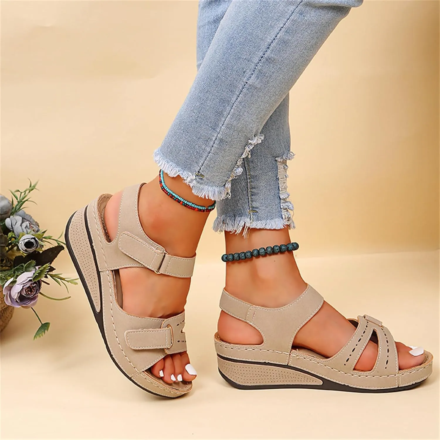 Ladmiple Orthopedic Sandals For Women Arch Support Dressy Comfort Orthotic Walking Sandals Open Toe Summer Flip Flops Slides