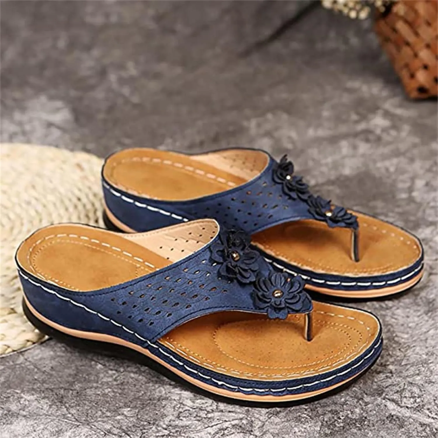 Ladmiple Orthotic Dress Sandals For Women With Arch Support Comfortable Orthopedic Flip Flops Dressy Casual Summer Shoes