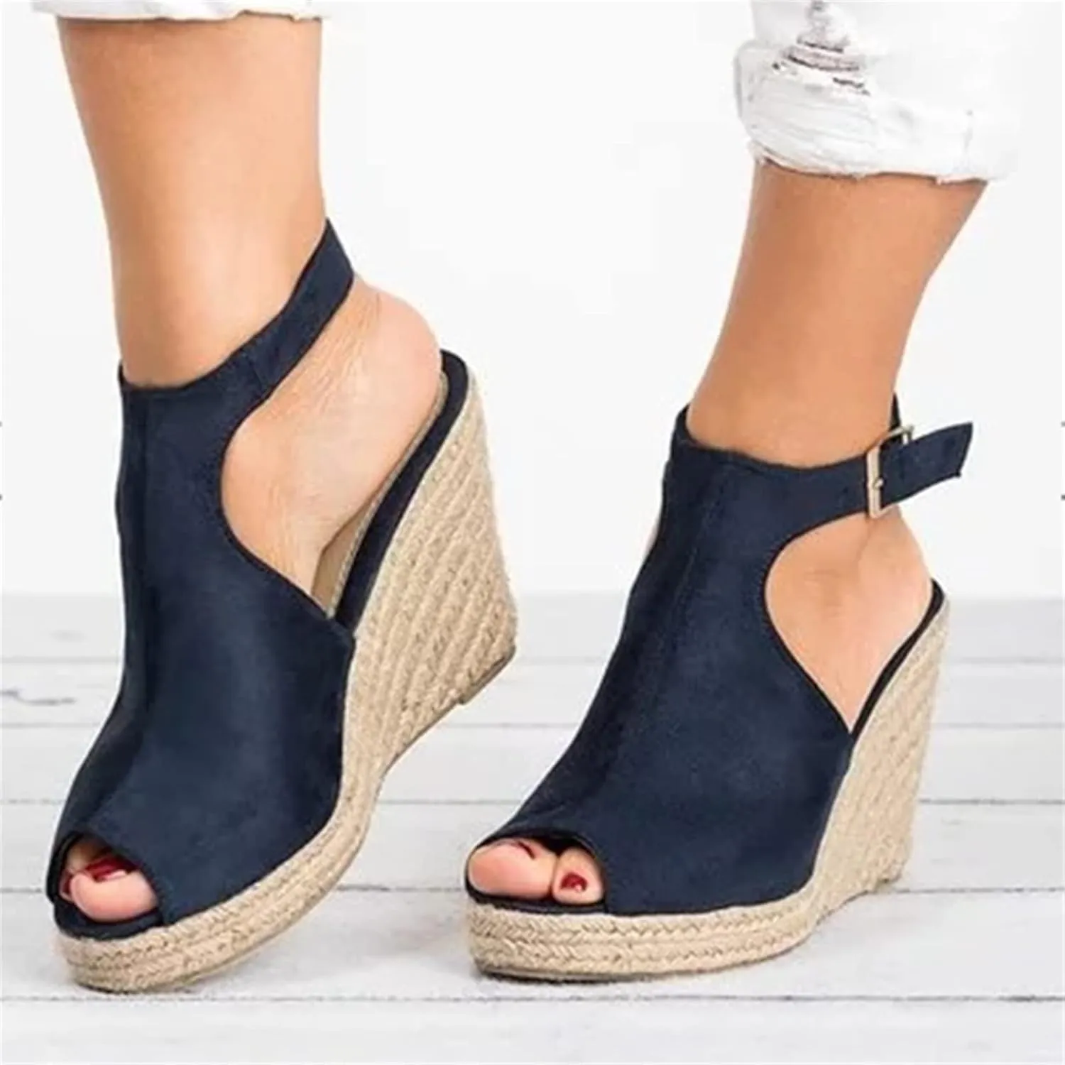 Ladmiple Sandals Women Comfortable Dressy Wedge Espadrille Platform Sandals Casual Summer Open Toe High Heeled Dress Shoes