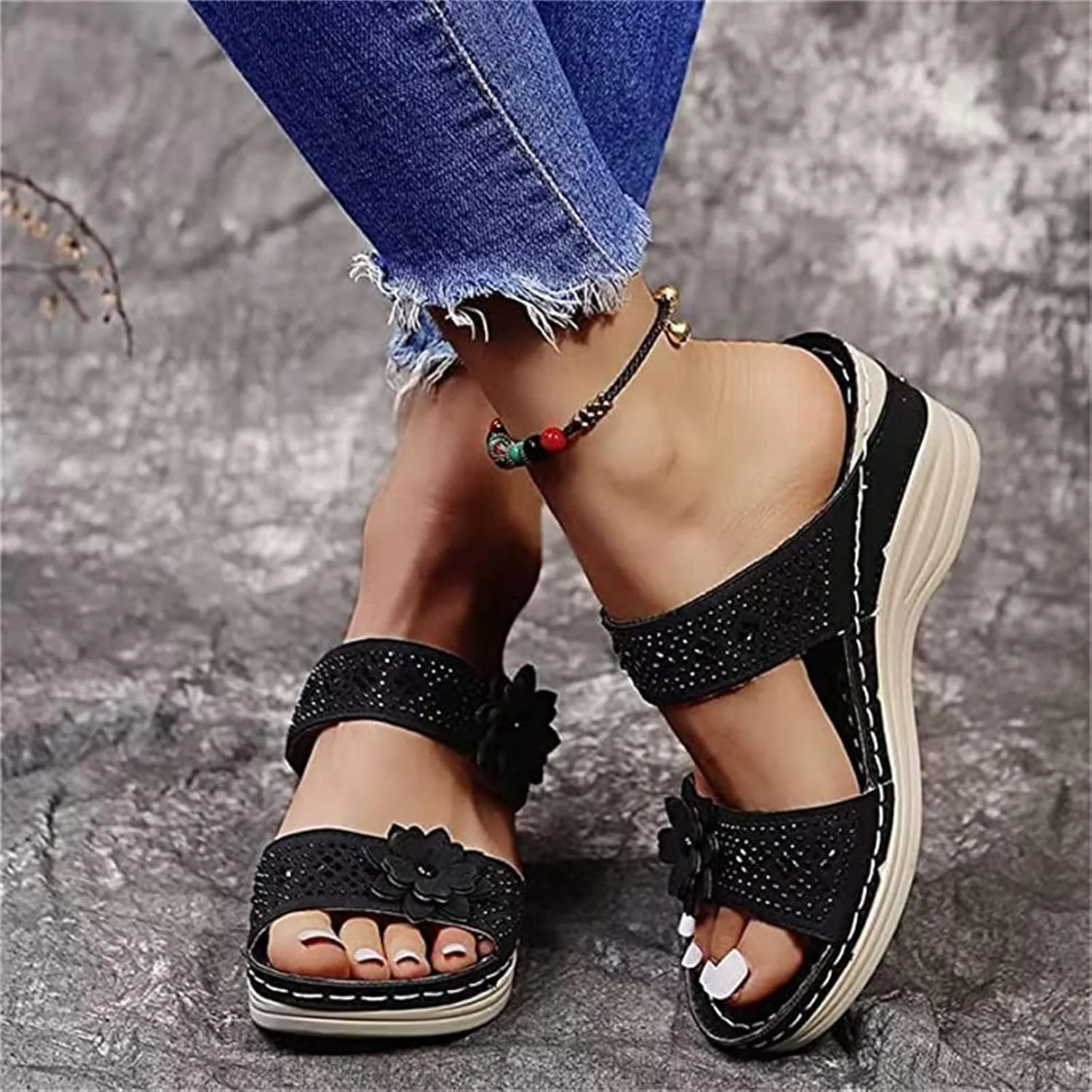Ladmiple Summer Sandals For Women 2024 Trendy Comfort Walking Arch Support Orthotic Slides Orthopedic Slippers Flip Flops