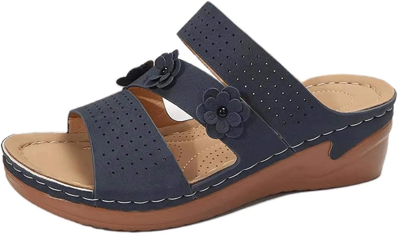 Ladmiple Womens Sandals Comfortable Arch Support Orthopedic Flip Flops Soft Dressy Summer Beach Shoes Orthotic Slides 2024