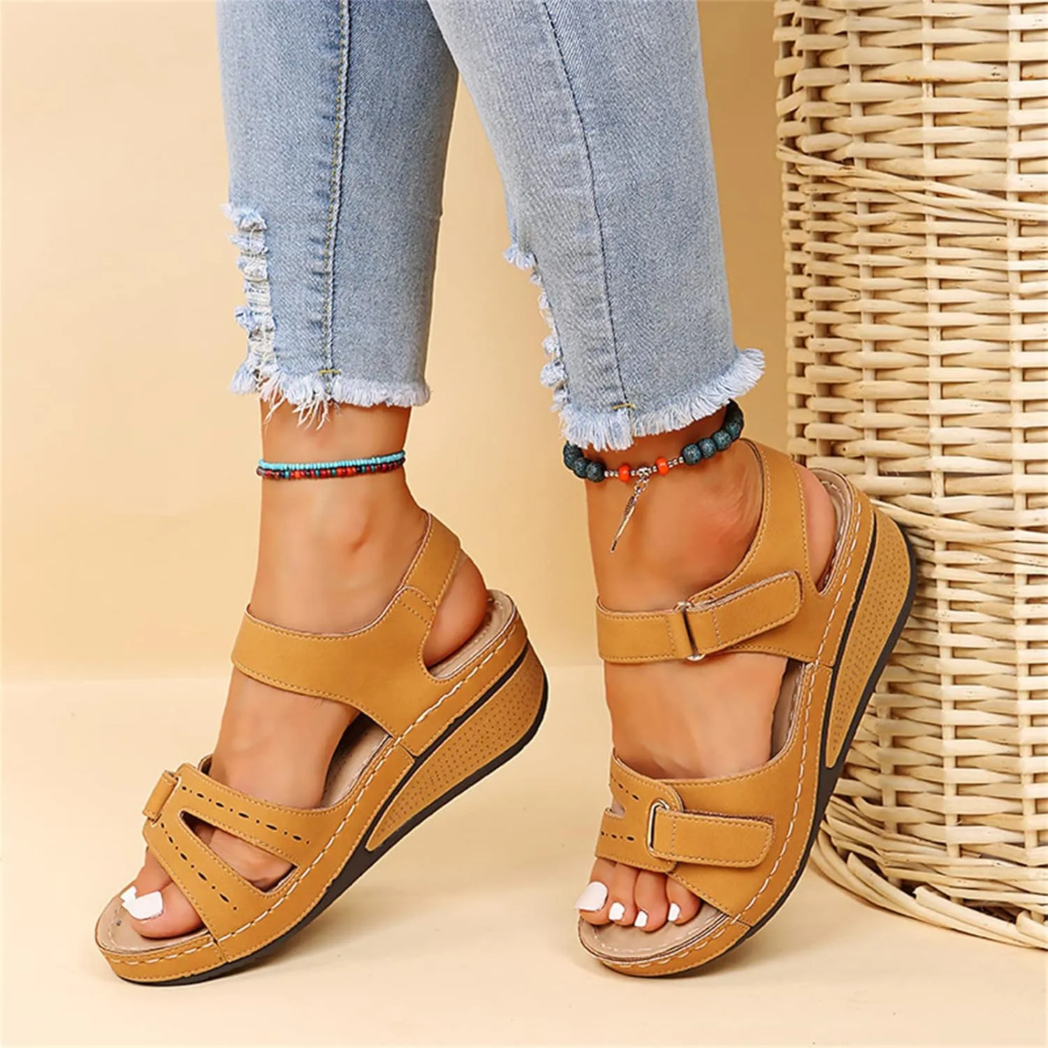 Ladmiple Women's Sandals Comfortable Dressy Orthotic Flips Flops Arch Support for Flat feet Orthopedic Slides Walking Shoes