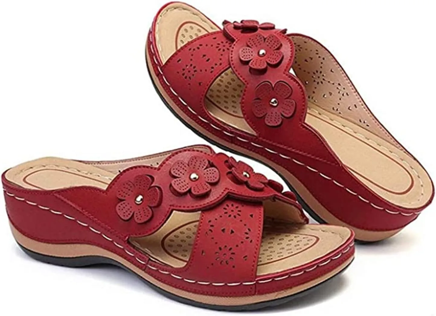 Ladmiple Womens Sandals Comfortable Dressy Slip On Orthopedic Sandals Arch Support Flip Flops Soft Summer Orthotic Slides