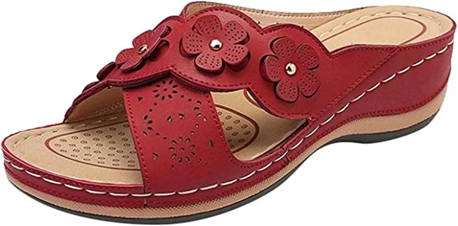 Ladmiple Womens Sandals Comfortable Dressy Slip On Orthopedic Sandals Arch Support Flip Flops Soft Summer Orthotic Slides
