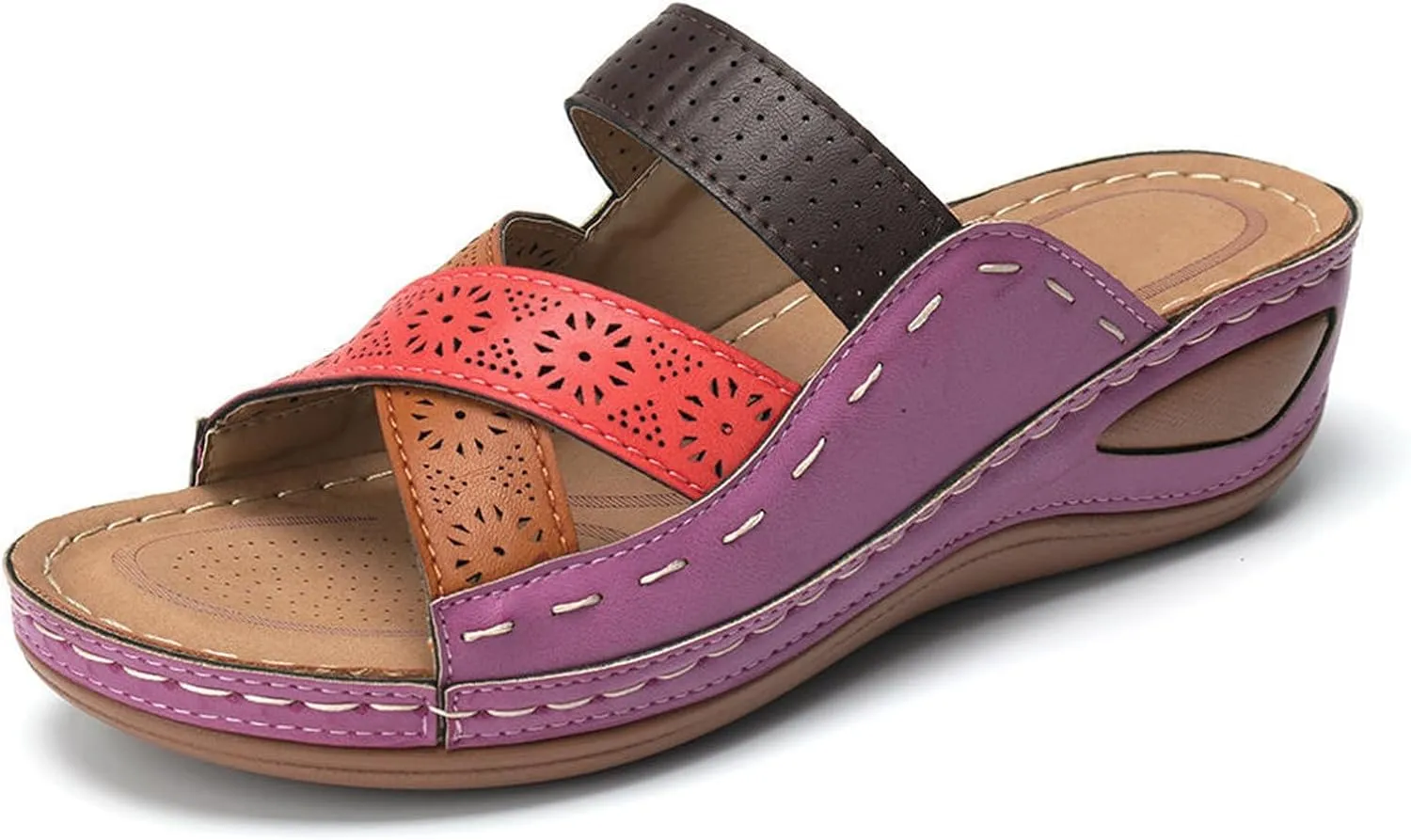 Ladmiple Women's Sandals Comfortable Walking Orthopedic Dressy Casual Summer Slip On Orthotic Flip Flops With Arch Support