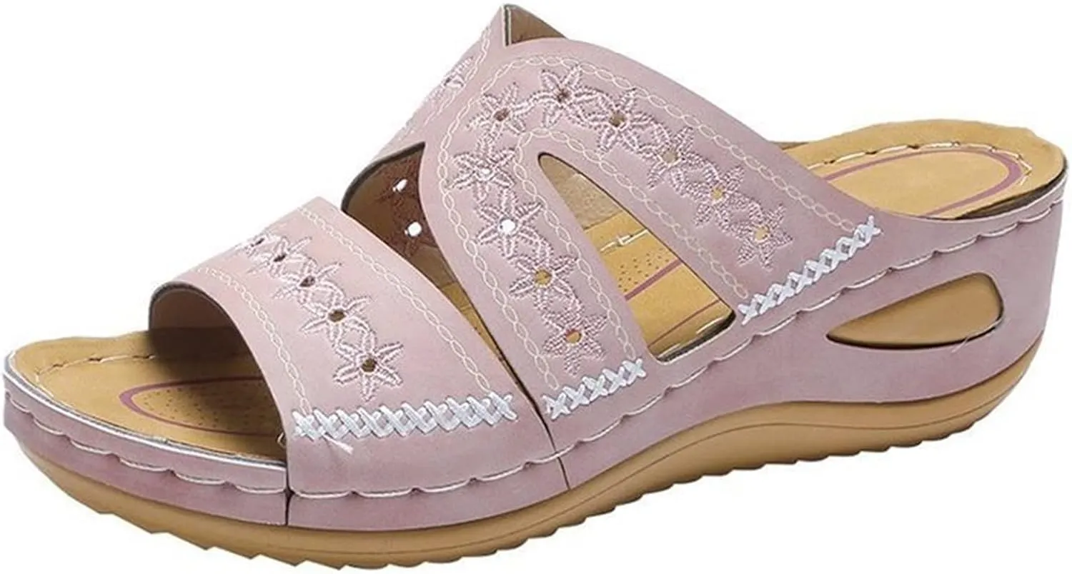 Ladmiple Womens Sandals Dressy Comfortable Arch Support Orthopedic Slides Slippers Summer Orthotic Flip Flops Sandalias