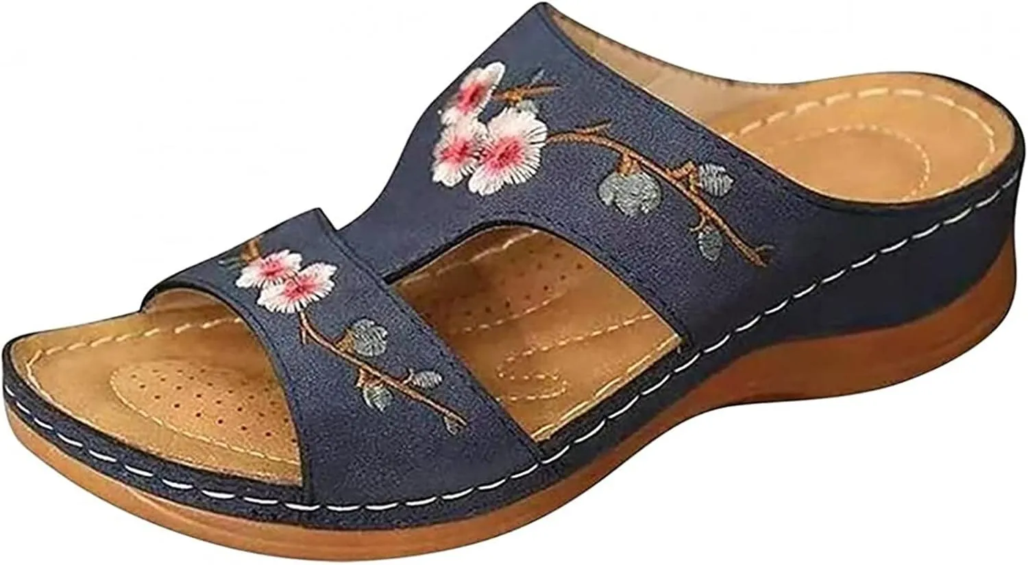 Ladmiple Women's Sandals With Arch Support Orthotic Plantar Fasciitis Comfortable Orthopedic Flip Flops Casual Summer Slides
