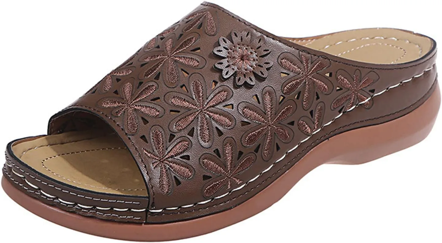 Ladmiple Women's Sandals With Arch Support Orthotic Plantar Fasciitis Orthopedic Flip Flops Comfortable Walking Summer Slides